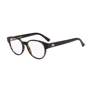 NEW AUTHENTIC DIOR LADYDIORO1 0086 00 HAVANA CLEAR ROUND WOMEN DIOR EYEGLASSES